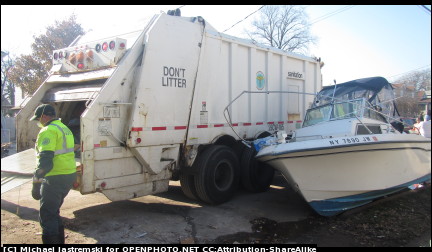 sandy boat street trash truck sanitation hurricane